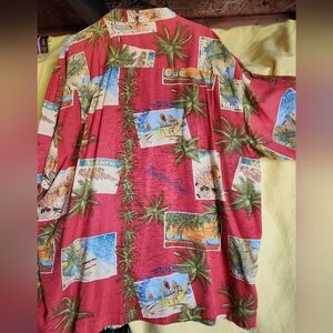 Tommy Bahama Silk 2xx Tropical Red Hawaiian Shirt